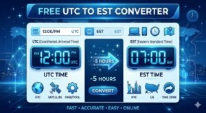 Free UTC to EST Converter