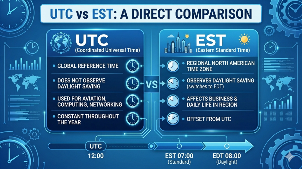UTC vs EST Key Differences